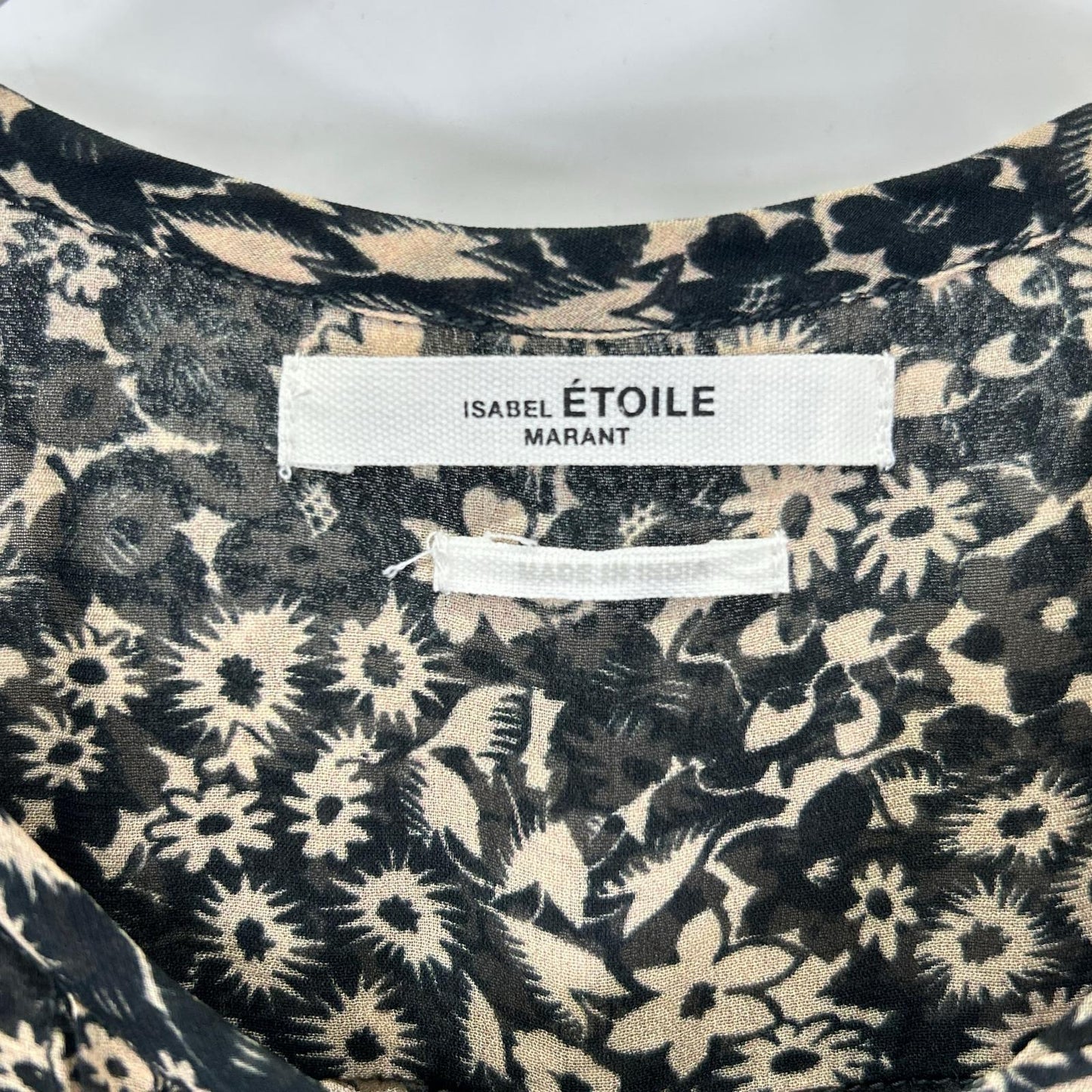 ISABEL MARANT ETOILE イザベル マラン エトワール 78-06-06-06006 ブラック×ベージュ 花柄 長袖 ワンピース ワンピース