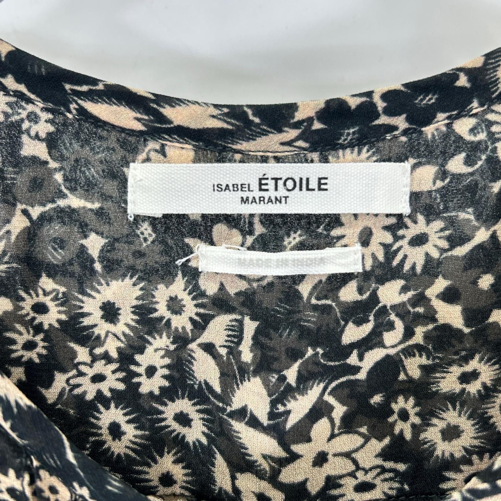 ISABEL MARANT ETOILE イザベル マラン エトワール 78-06-06-06006 ブラック×ベージュ 花柄 長袖 ワンピース ワンピース