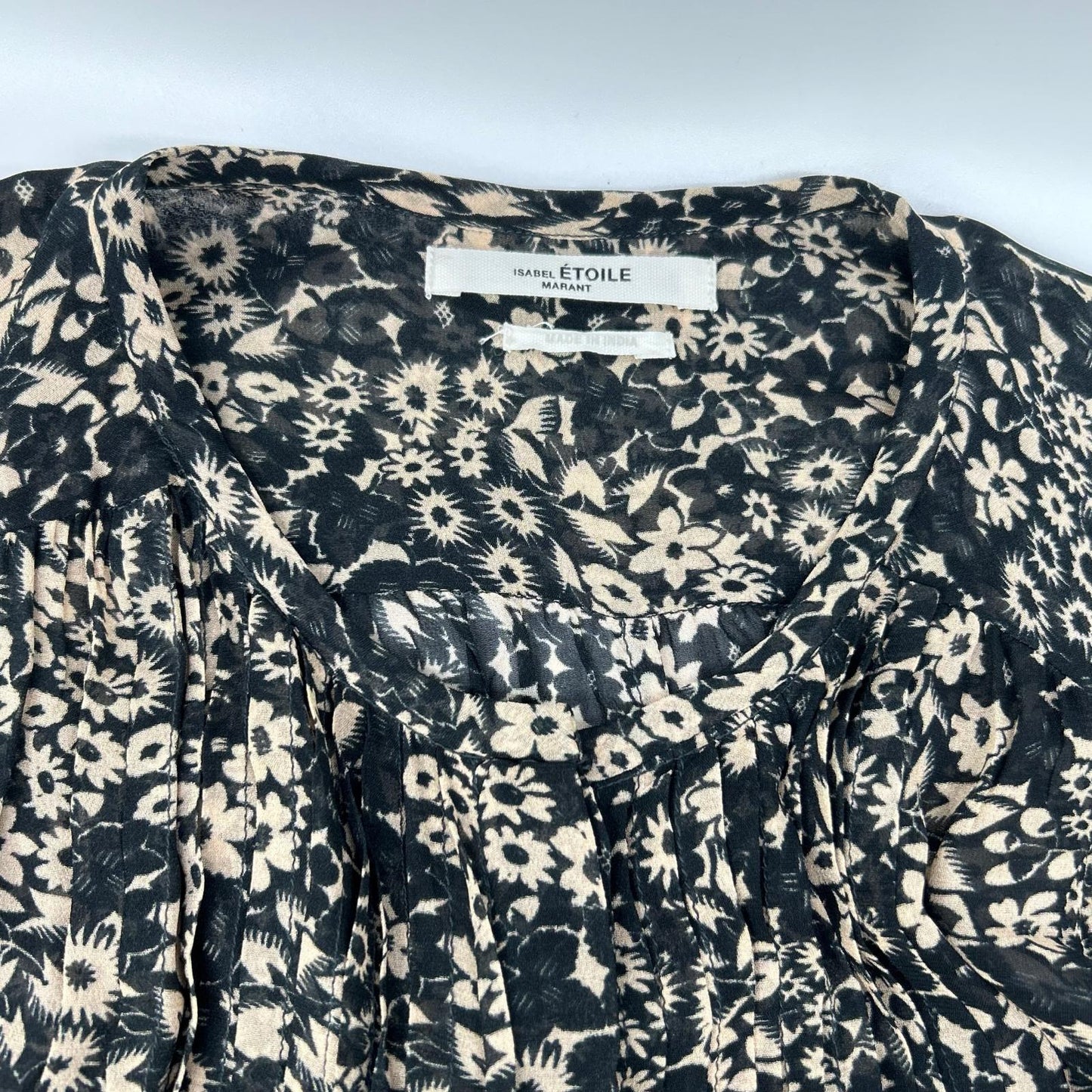 ISABEL MARANT ETOILE イザベル マラン エトワール 78-06-06-06006 ブラック×ベージュ 花柄 長袖 ワンピース ワンピース