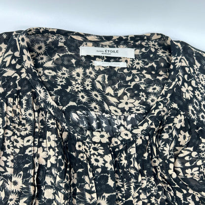 ISABEL MARANT ETOILE イザベル マラン エトワール 78-06-06-06006 ブラック×ベージュ 花柄 長袖 ワンピース ワンピース