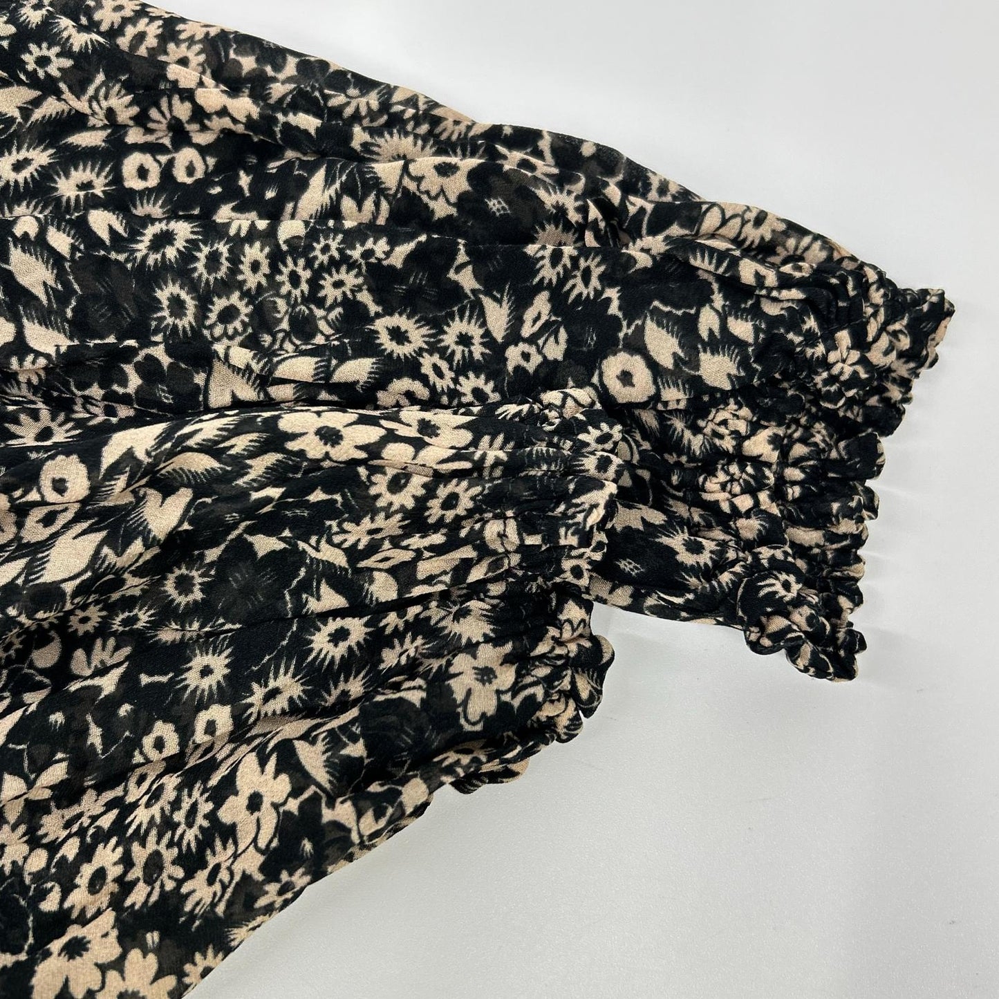 ISABEL MARANT ETOILE イザベル マラン エトワール 78-06-06-06006 ブラック×ベージュ 花柄 長袖 ワンピース ワンピース