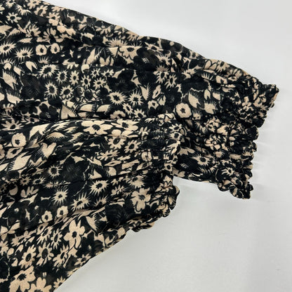 ISABEL MARANT ETOILE イザベル マラン エトワール 78-06-06-06006 ブラック×ベージュ 花柄 長袖 ワンピース ワンピース