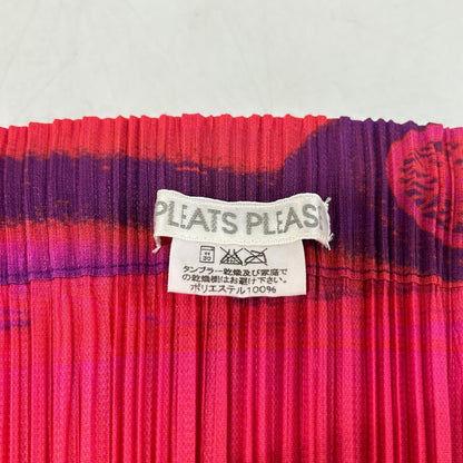 PLEATS PLEASE プリーツプリーズ PP12-JG618 ピンク×バーガンディ×グリーン ラップ スカート スカート