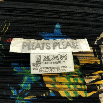 PLEATS PLEASE プリーツプリーズ PP33-JK771 ブラック 総柄フリンジ ノースリーブトップス トップス