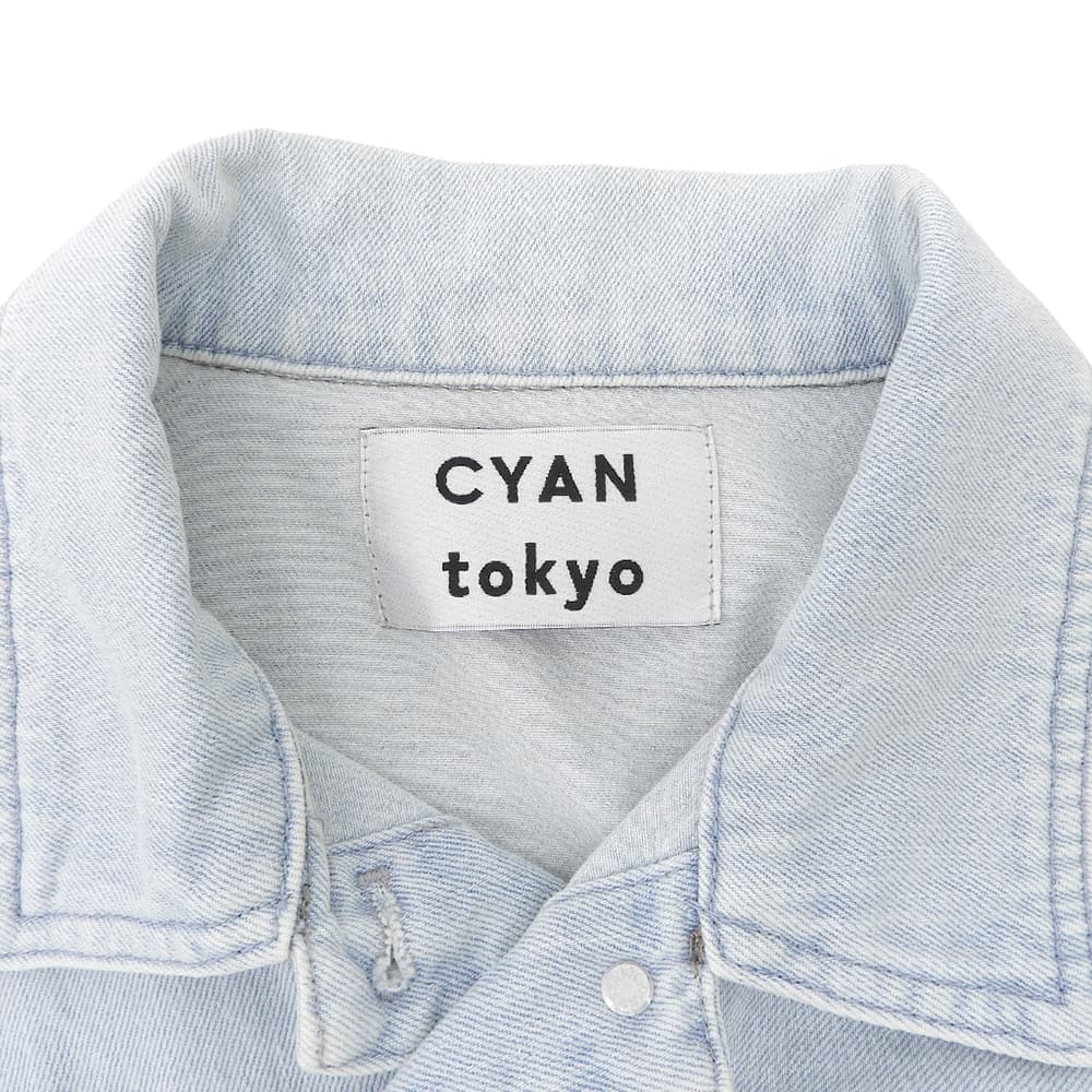 CYAN TOKYO シアントーキョー ツイード コンビ デニム ジャケット レディース ライトブルー F 510296 ジャケット
