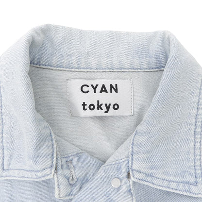 CYAN TOKYO シアントーキョー ツイード コンビ デニム ジャケット レディース ライトブルー F 510296 ジャケット