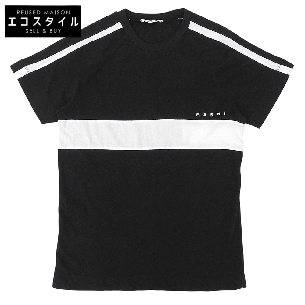 MARNI マルニ コットン クルーネック ロゴTシャツ トップス レディース ブラック 12 M01067 24年製 トップス