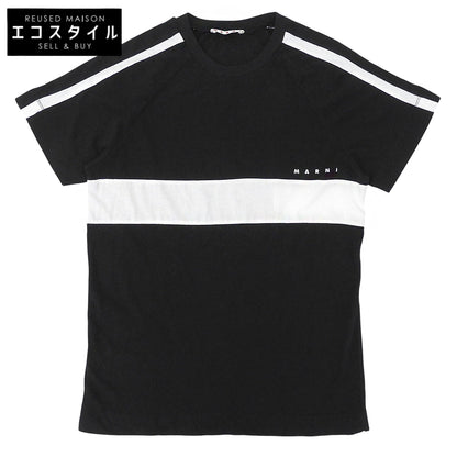 MARNI マルニ コットン クルーネック ロゴTシャツ トップス レディース ブラック 12 M01067 24年製 トップス