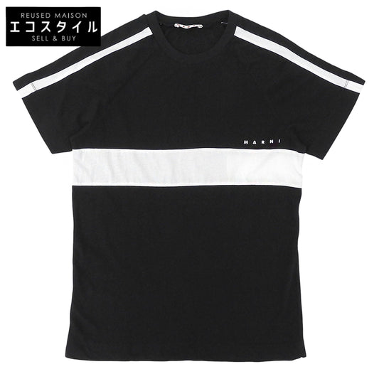 MARNI マルニ コットン クルーネック ロゴTシャツ トップス レディース ブラック 12 M01067 24年製 トップス