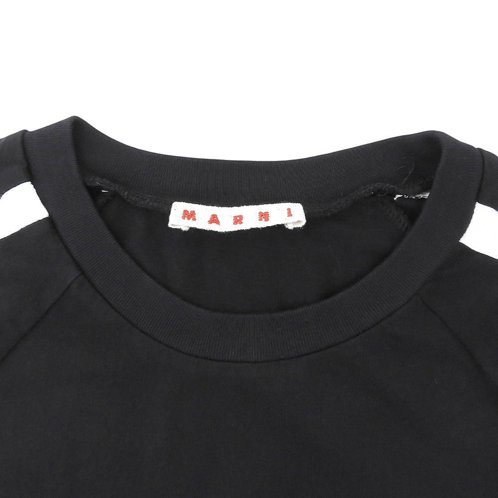 MARNI マルニ コットン クルーネック ロゴTシャツ トップス レディース ブラック 12 M01067 24年製 トップス