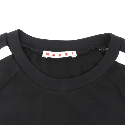 MARNI マルニ コットン クルーネック ロゴTシャツ トップス レディース ブラック 12 M01067 24年製 トップス