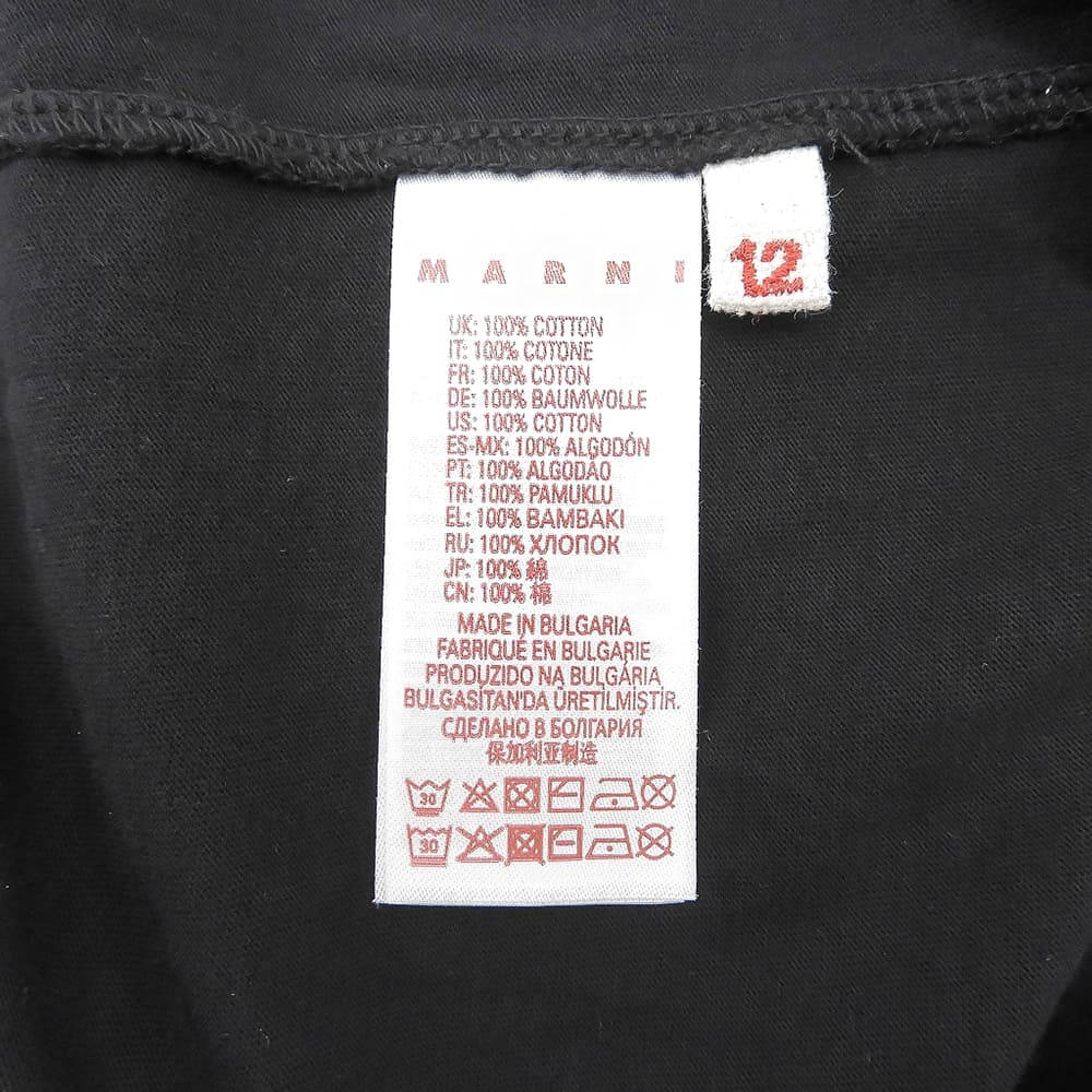 MARNI マルニ コットン クルーネック ロゴTシャツ トップス レディース ブラック 12 M01067 24年製 トップス