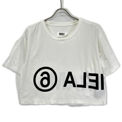 MM6 エムエムシックス S52GC0110 ホワイト クロップド丈 Tシャツ トップス