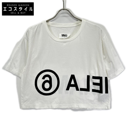 MM6 エムエムシックス S52GC0110 ホワイト クロップド丈 Tシャツ トップス