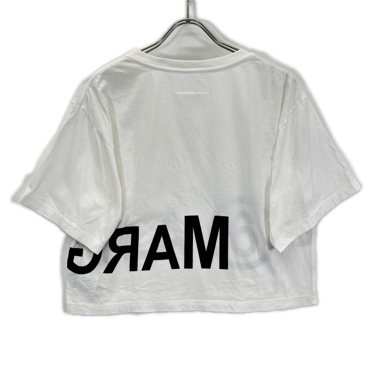 MM6 エムエムシックス S52GC0110 ホワイト クロップド丈 Tシャツ トップス