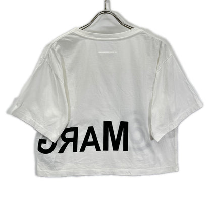 MM6 エムエムシックス S52GC0110 ホワイト クロップド丈 Tシャツ トップス