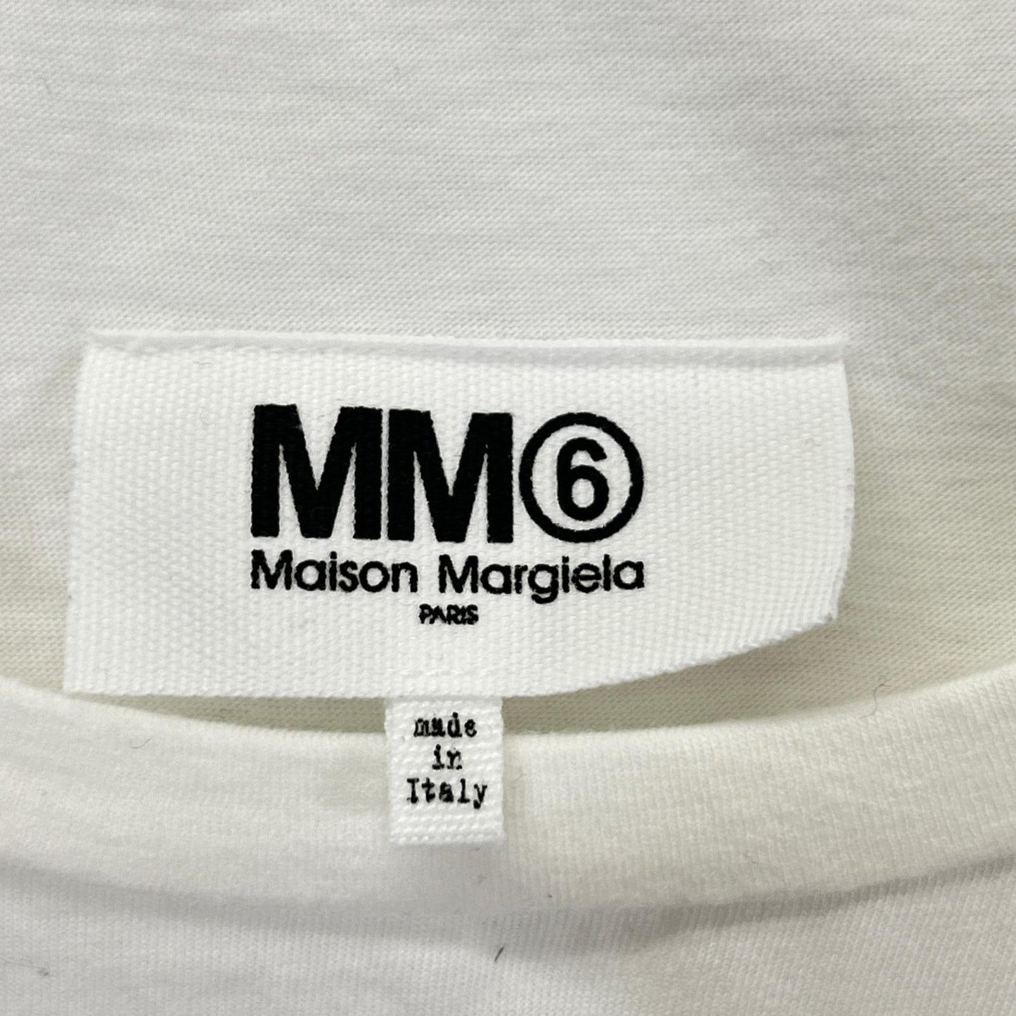 MM6 エムエムシックス S52GC0110 ホワイト クロップド丈 Tシャツ トップス