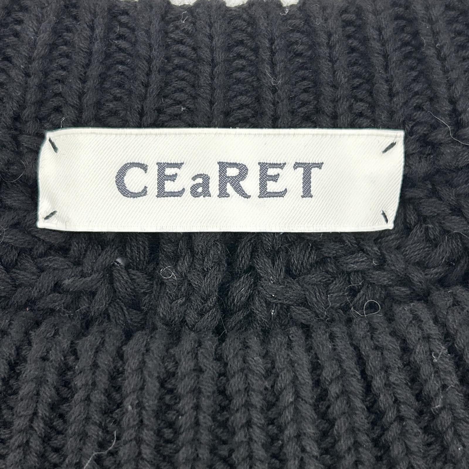 CEaRET シーレット 241006 ブラック ファンシーヤーンニット ベスト