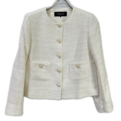 MICHEL KLEIN Michel Klein FMJDS-12460 White collarless tweed jacket Jacket