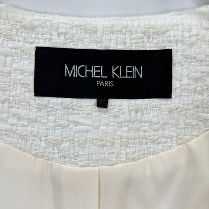 MICHELKLEIN ミッシェルクラン FMJDS-12460 ホワイト ノーカラーツイードジャケット ジャケット