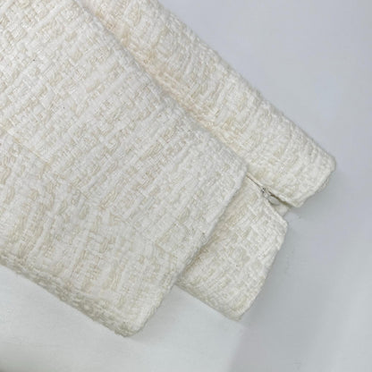 MICHEL KLEIN Michel Klein FMJDS-12460 White collarless tweed jacket Jacket
