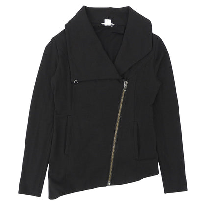 Helmut Lang ヘルムートラング コットン ビッグカラー ライダース ジャケット レディース ブラック P ジャケット