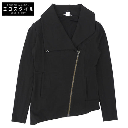 Helmut Lang ヘルムートラング コットン ビッグカラー ライダース ジャケット レディース ブラック P ジャケット
