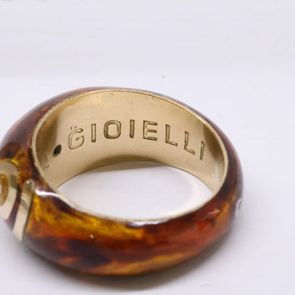 FIDIA GIOIELLI フィディアジョイエッリ 750YG エナメル リング 指輪