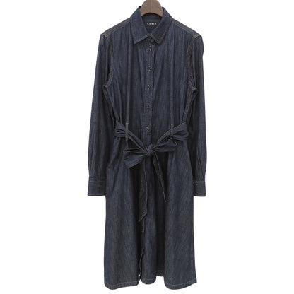 LAUREN RALPH LAUREN ローレン ラルフローレン デニムシャツ ワンピース ベルト付 レディース インディゴ 6P 0200001166 ワンピース
