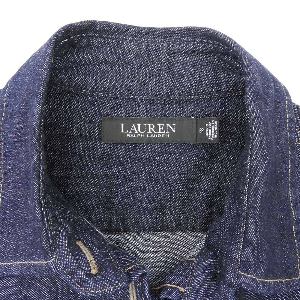 LAUREN RALPH LAUREN ローレン ラルフローレン デニムシャツ ワンピース ベルト付 レディース インディゴ 6P 0200001166 ワンピース