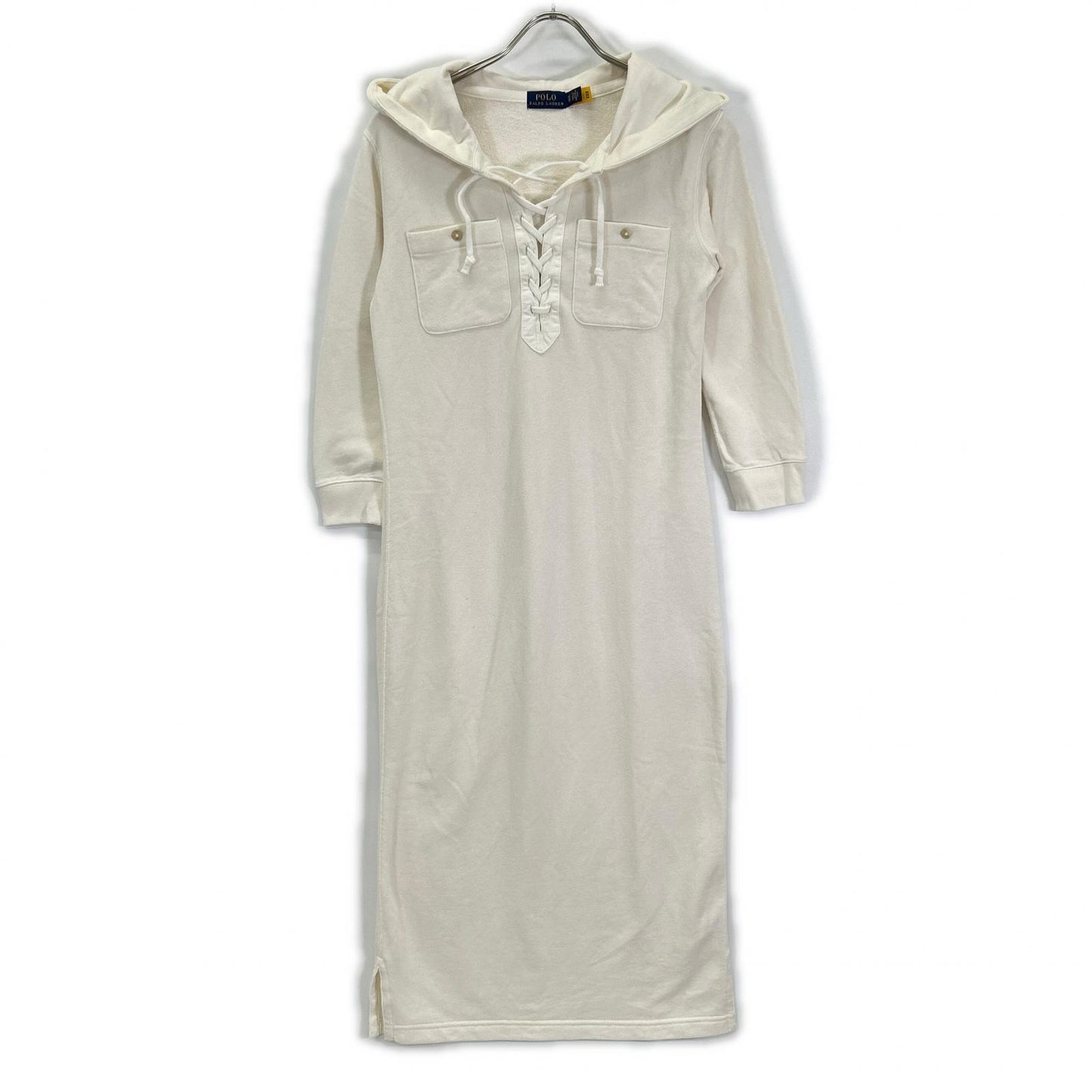 POLObyRalphLauren ポロラルフローレン 51200219 ホワイト コットン レースアップ フーディー ワンピース ワンピース