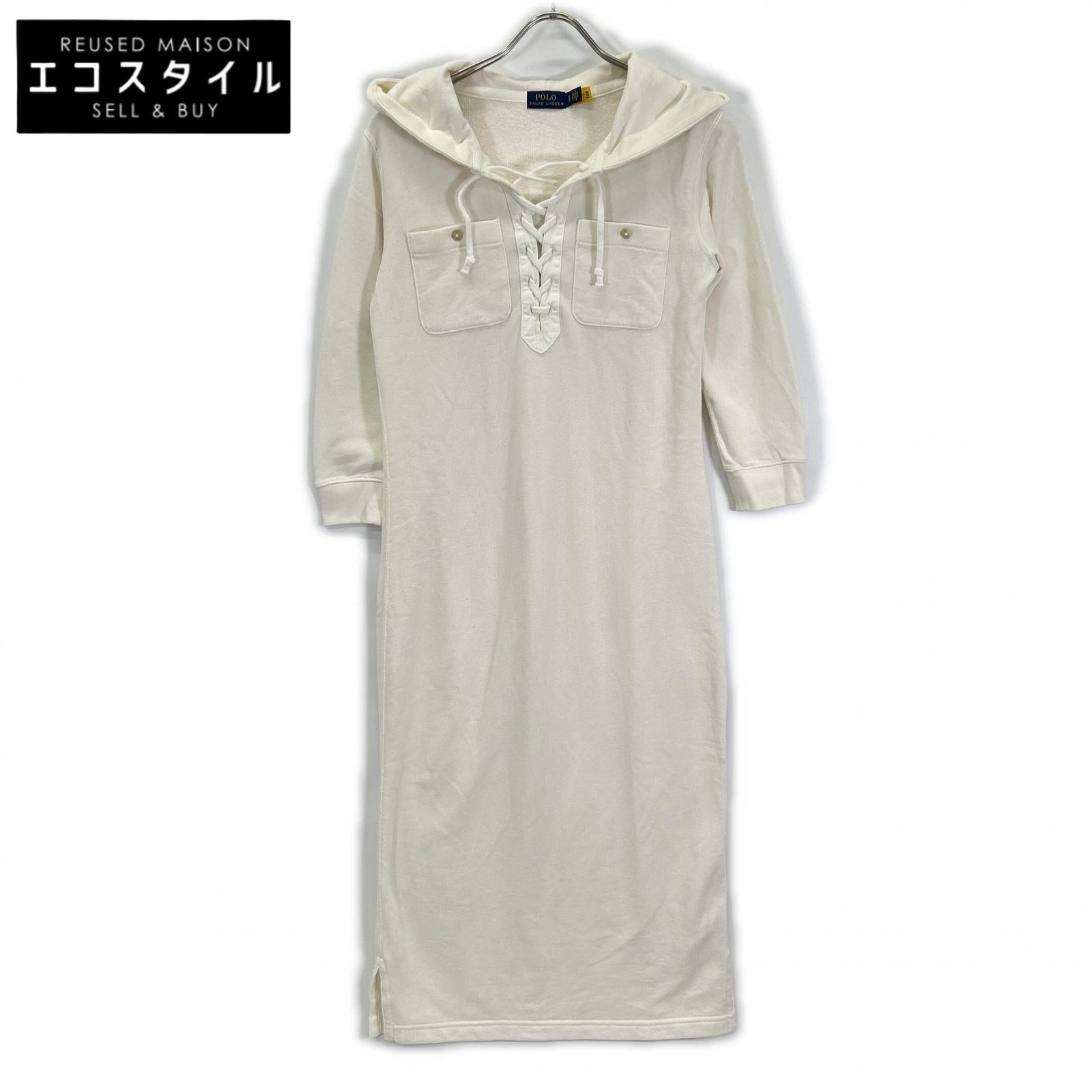POLObyRalphLauren ポロラルフローレン 51200219 ホワイト コットン レースアップ フーディー ワンピース ワンピース