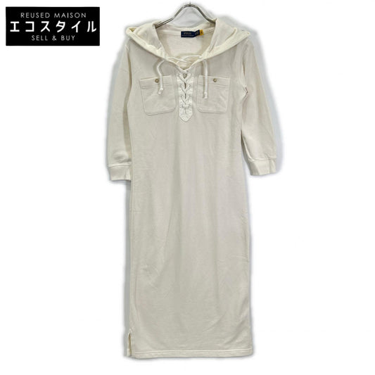 POLObyRalphLauren ポロラルフローレン 51200219 ホワイト コットン レースアップ フーディー ワンピース ワンピース