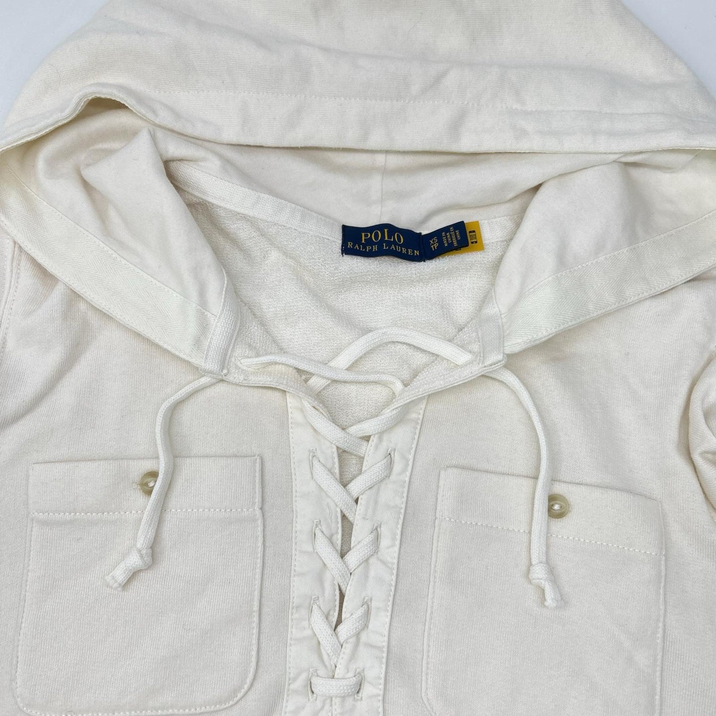 POLObyRalphLauren ポロラルフローレン 51200219 ホワイト コットン レースアップ フーディー ワンピース ワンピース