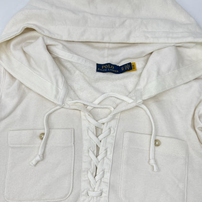 POLObyRalphLauren ポロラルフローレン 51200219 ホワイト コットン レースアップ フーディー ワンピース ワンピース