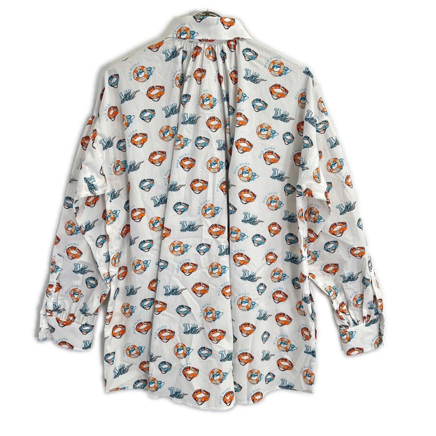 Max Mara 23SS white all-over print long-sleeve shirt tops