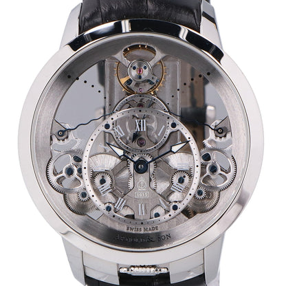 ARNOLD&SON アーノルドアンドサン 美品 1TPAS.S01A.C124S タイム ピラミッド スケルトン文字盤 手巻き 腕時計
