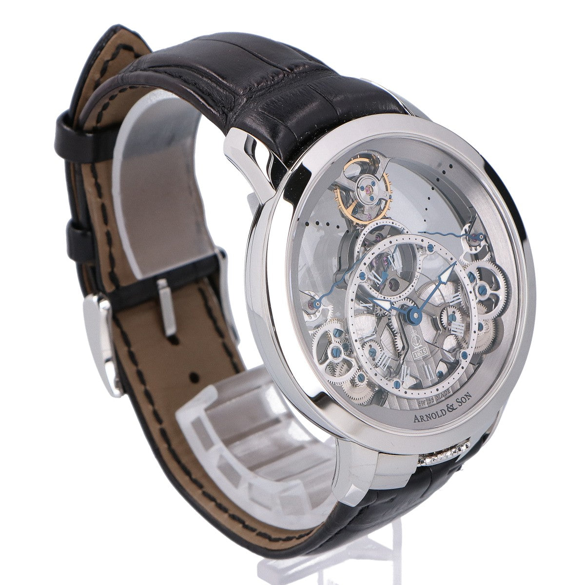 ARNOLD&SON アーノルドアンドサン 美品 1TPAS.S01A.C124S タイム ピラミッド スケルトン文字盤 手巻き 腕時計