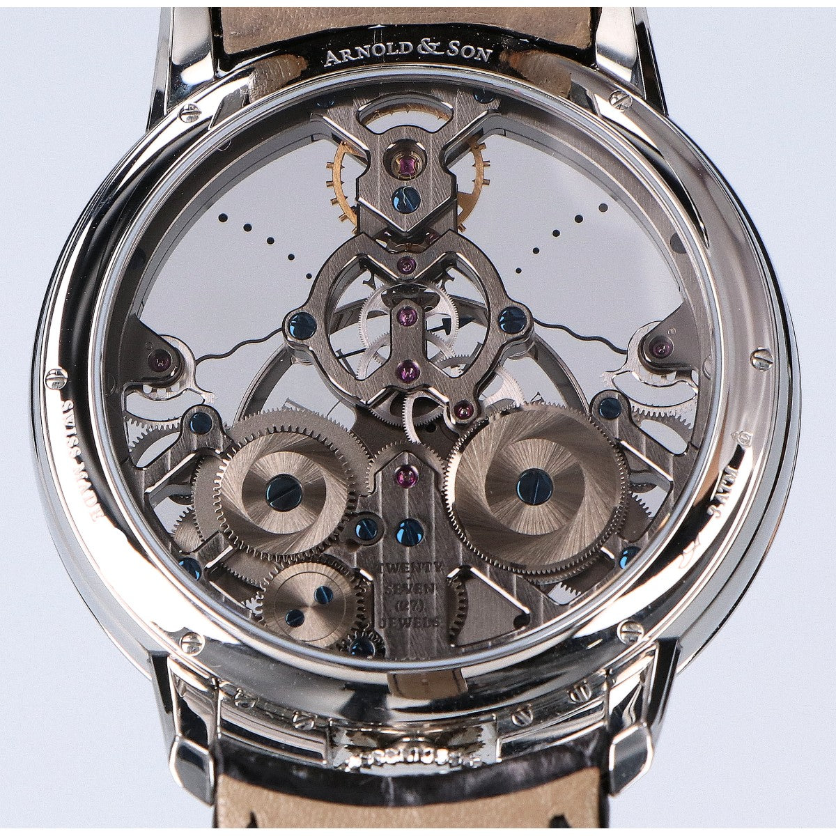 ARNOLD&SON アーノルドアンドサン 美品 1TPAS.S01A.C124S タイム ピラミッド スケルトン文字盤 手巻き 腕時計