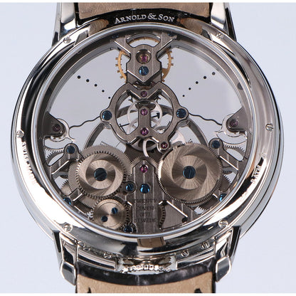 ARNOLD&SON アーノルドアンドサン 美品 1TPAS.S01A.C124S タイム ピラミッド スケルトン文字盤 手巻き 腕時計