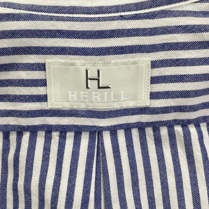HERILL ヘリル 23-050-HL-8000-1 ブルー ストライプ 長袖 コットンシャツ トップス