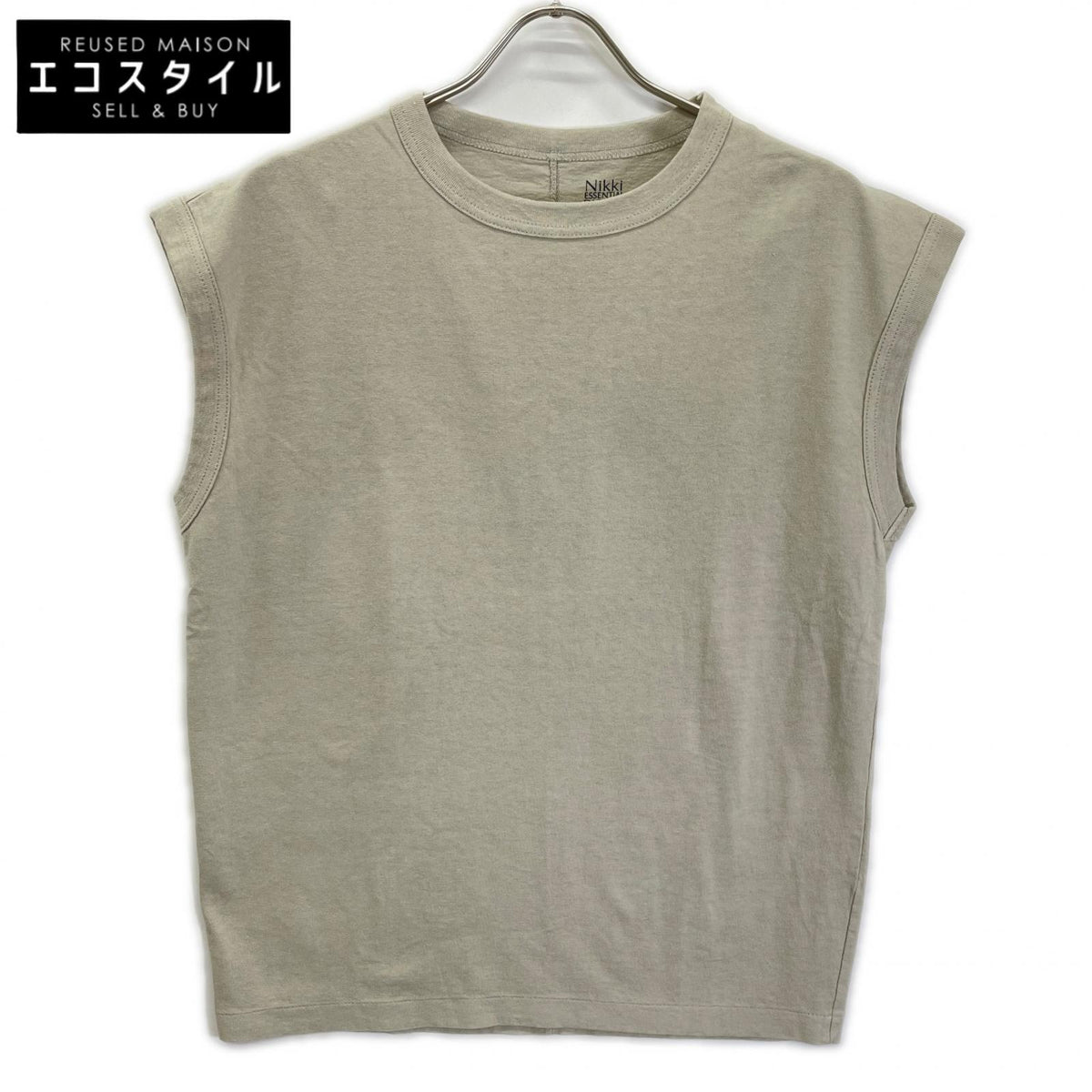 NIKKI ESSENTIAL PIECES Nikki Essential Pieces NEP-24SSC02 Sand beige cotton sleeveless top top