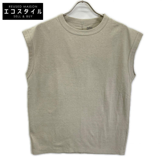 NIKKI ESSENTIAL PIECES ニッキエッセンシャルピーシーズ NEP-24SSC02 サンドベージュ コットン ノースリーブ トップス トップス