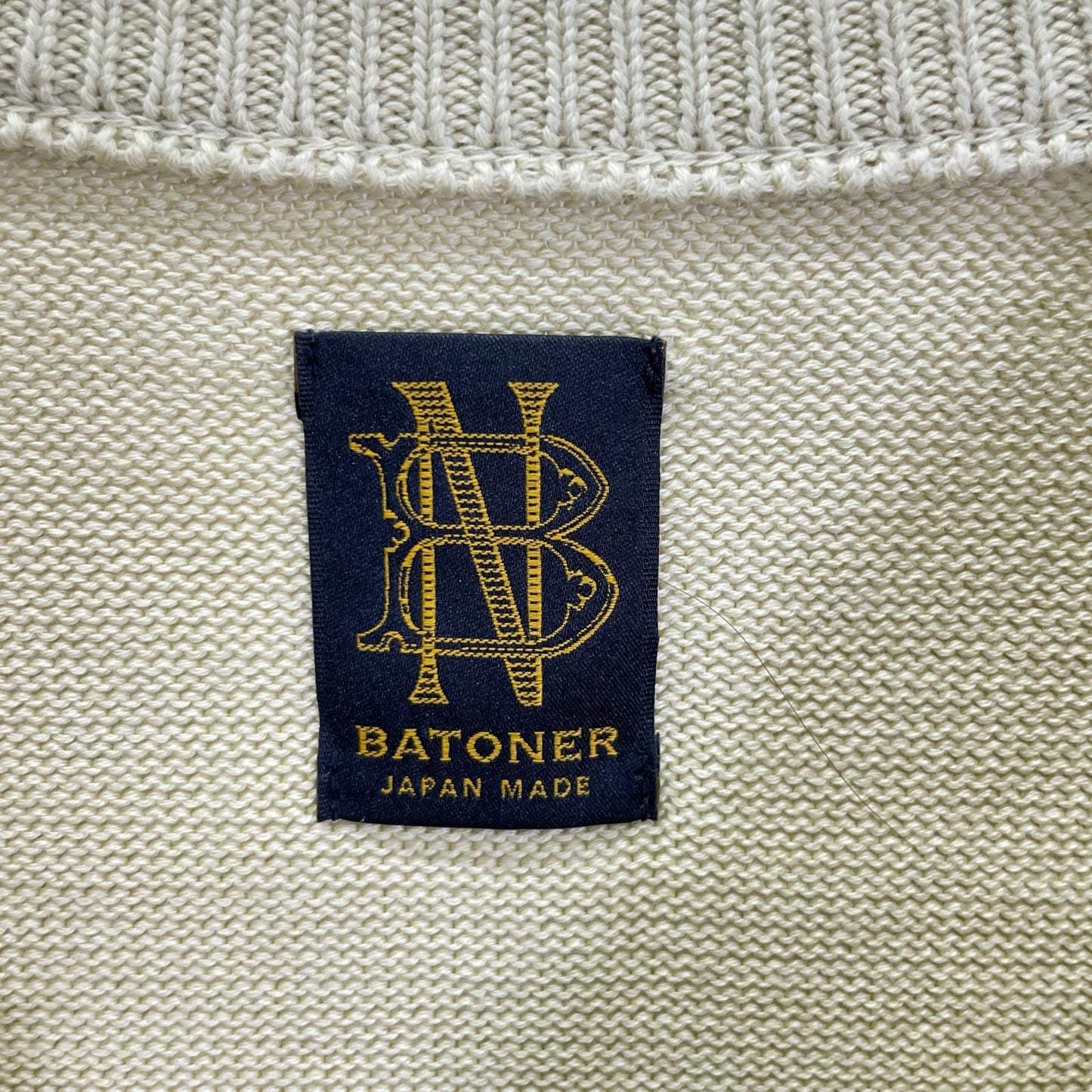 BATONER バトナー BN-21SL-013 イエロー エイジングコットン クルーネック ニット トップス