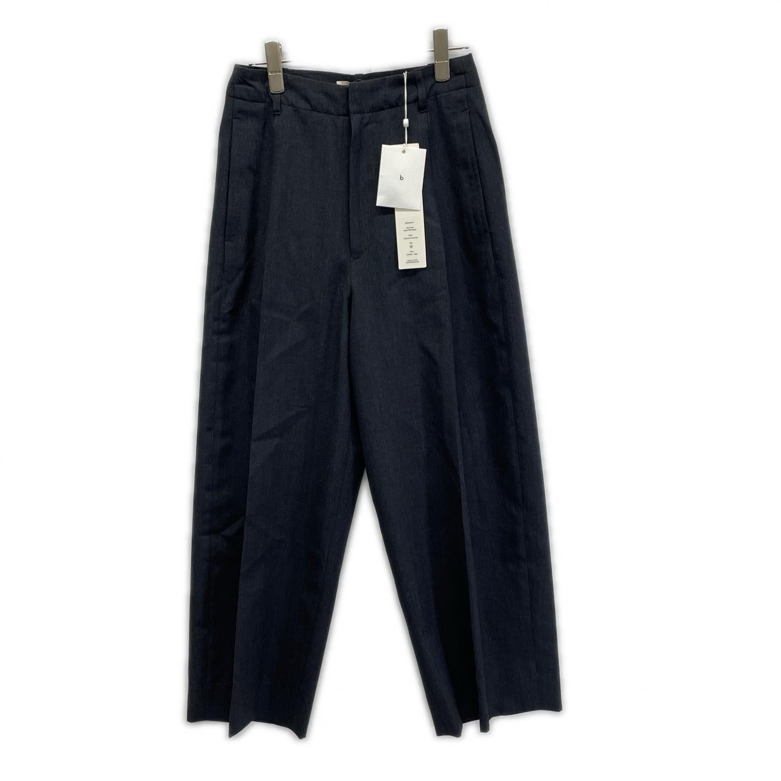 blurhms ブラームス グレー ウール ツイル スーパー ワイド スラックス　BHSW23F10 ボトムス