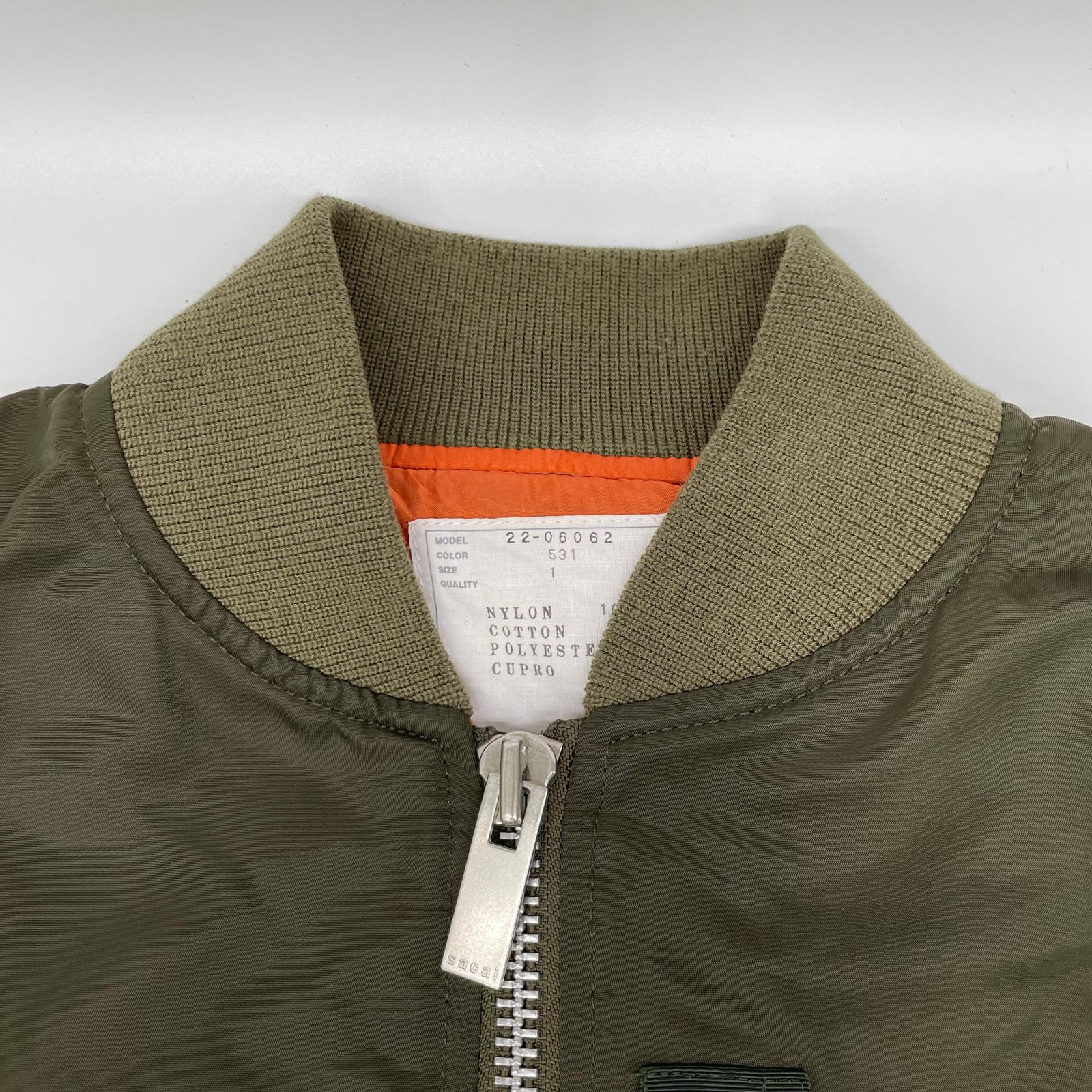 sacai サカイ 22-06062 カーキ Nylon Twill Blouson Bomber Jacket ジャケット