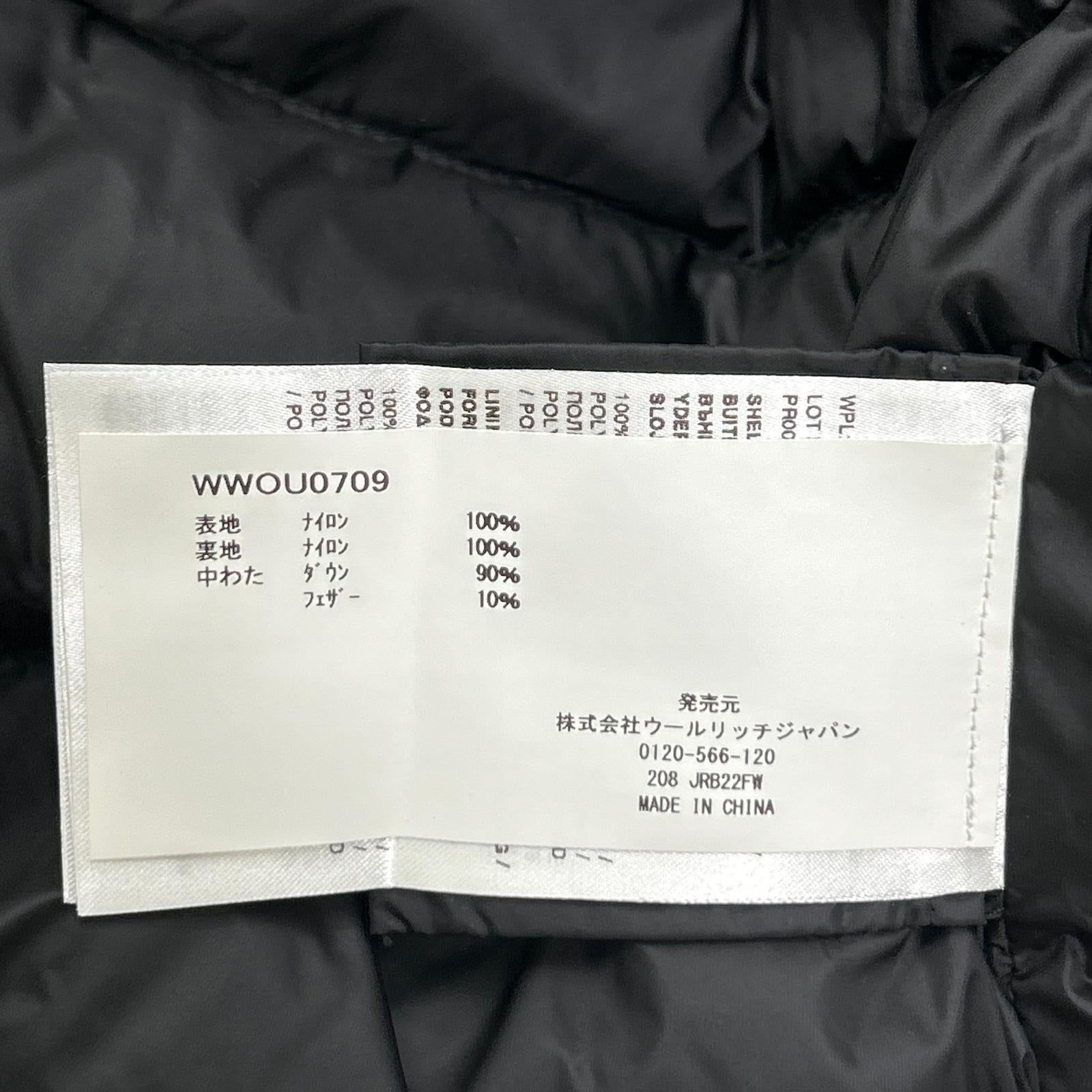 WOOLRICH ウールリッチ WWOU0709 ブラック ナイロン ロングダウン ジャケット