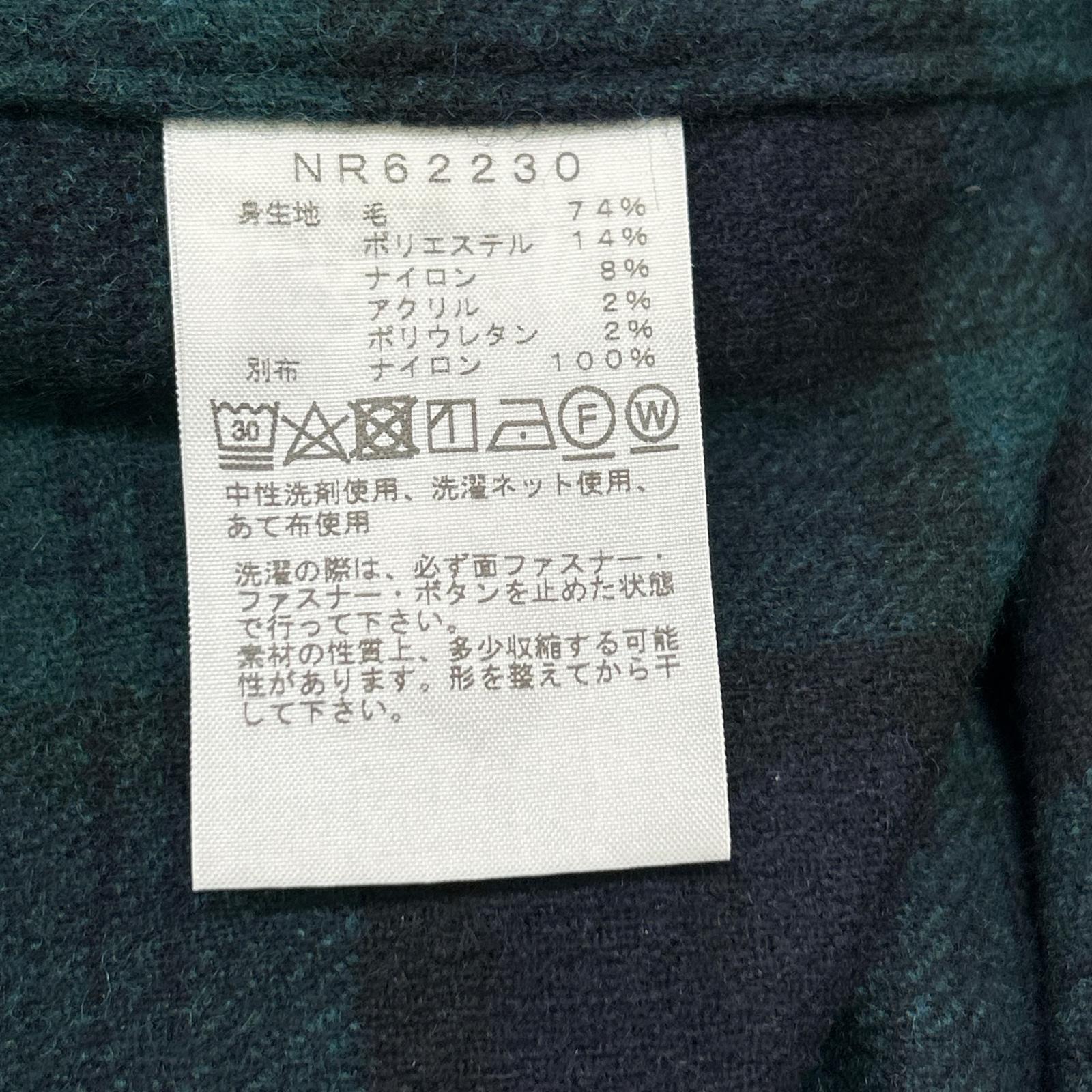 THE NORTH FACE ノースフェイス NR62230 グリーン ブラッシュウッド ウール シャツ トップス