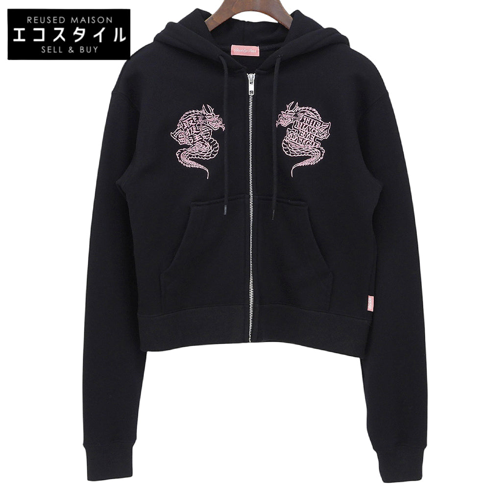 THE BLACK EYE PATCH ブラックアイパッチ DRAGONS EMBROIDERED ZIP HOODIE コットン ジップパーカー トップス レディース ブラック S トップス