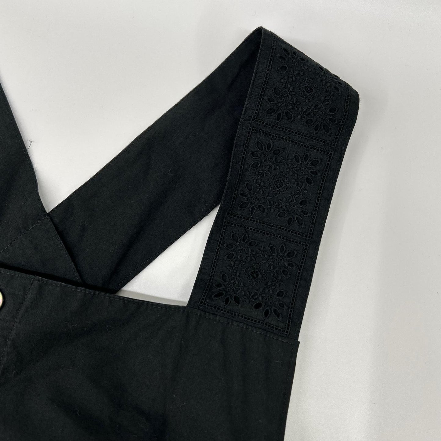 タオ TAO TI-A008 ブラック コットン カットワーク刺繍 キャミソールワンピース ワンピース